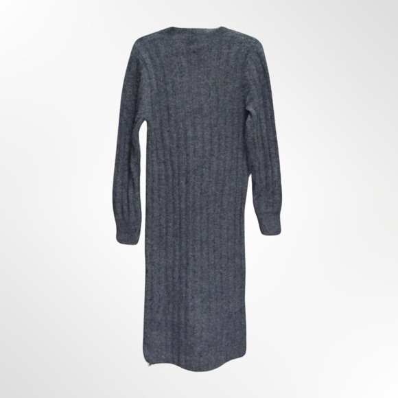 A New Day Gray Long Sleeve Mock Neck Ribbed Sweater Dress NWT Size M - Picture 3 of 5